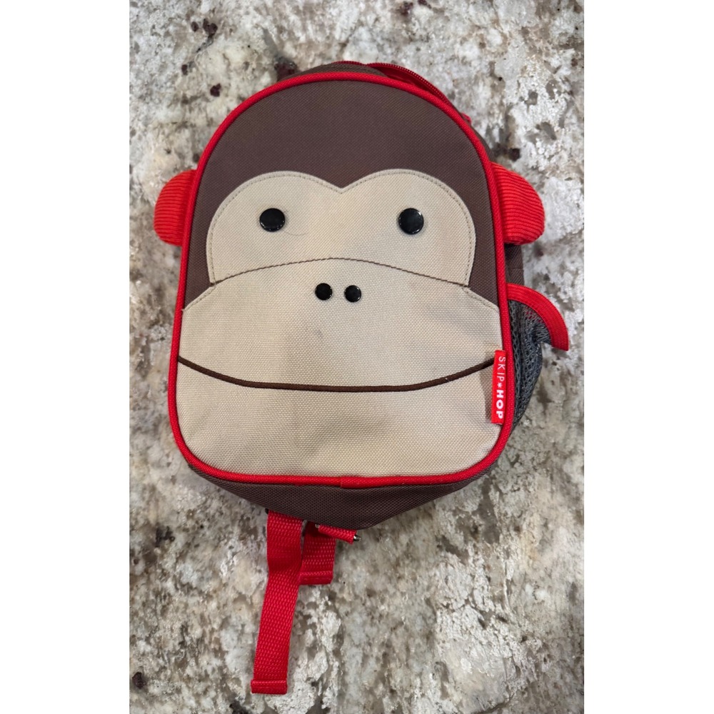 Skip Hop Zoo Mini Backpack with Rein Harness Monkey Brown Red Toddler Safety Bag